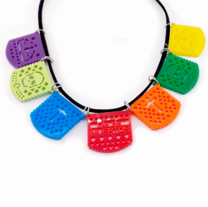 Collar Papel Picado de Acrilico Dia de Muertos